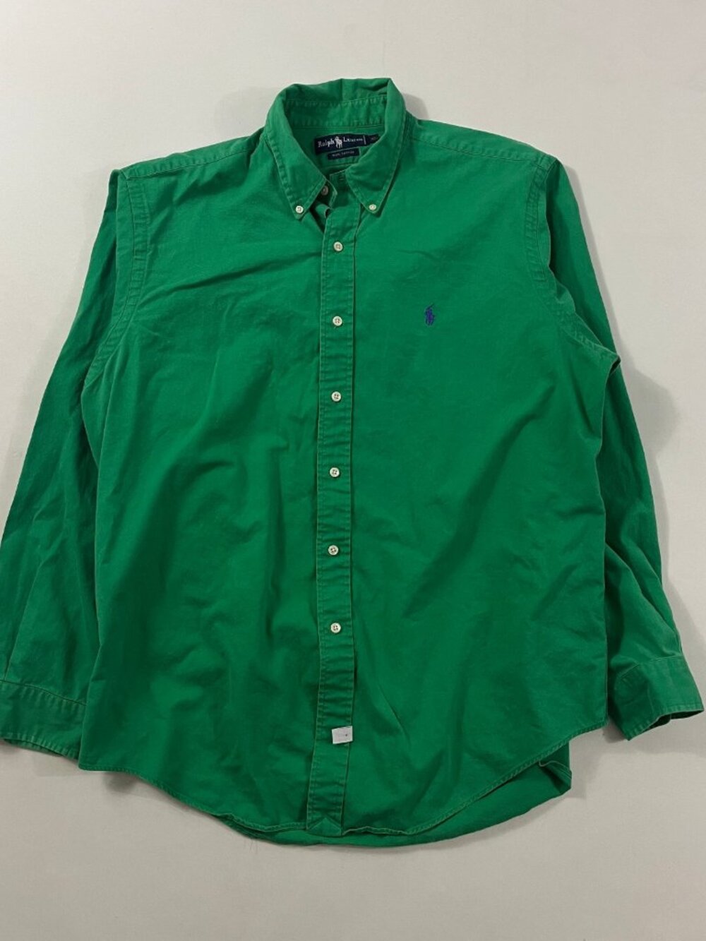 Vintage Ralph Lauren Kelly Green Cotton Long Sleeve Button Down Shirt XL